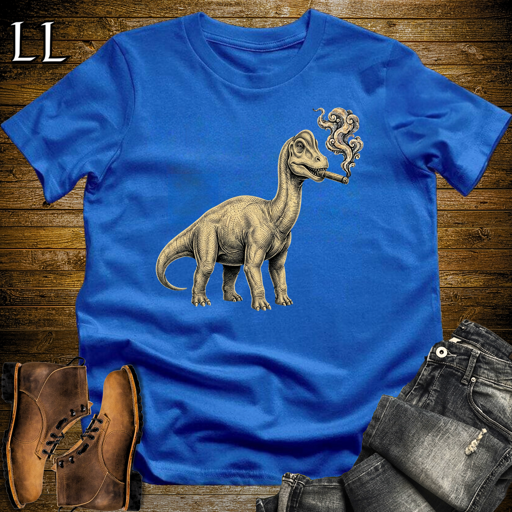Vintage Cigar Brachiosaurus Softstyle T Shirt Royal | Cigar Brachiosaurus Tee