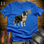 Vintage Cigar Border Collie Softstyle T Shirt Royal | Cigar Border Collie Tee