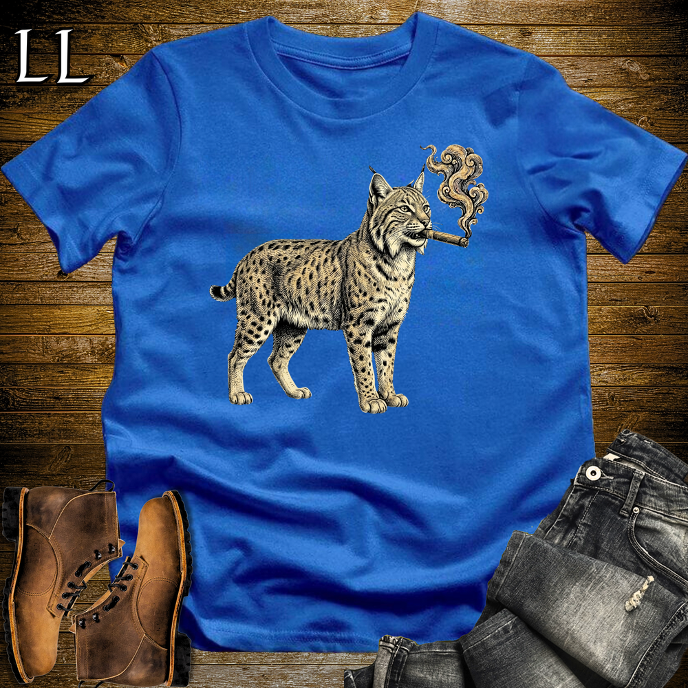 Vintage Cigar Bobcat Softstyle T Shirt Royal | Cigar Bobcat Tee