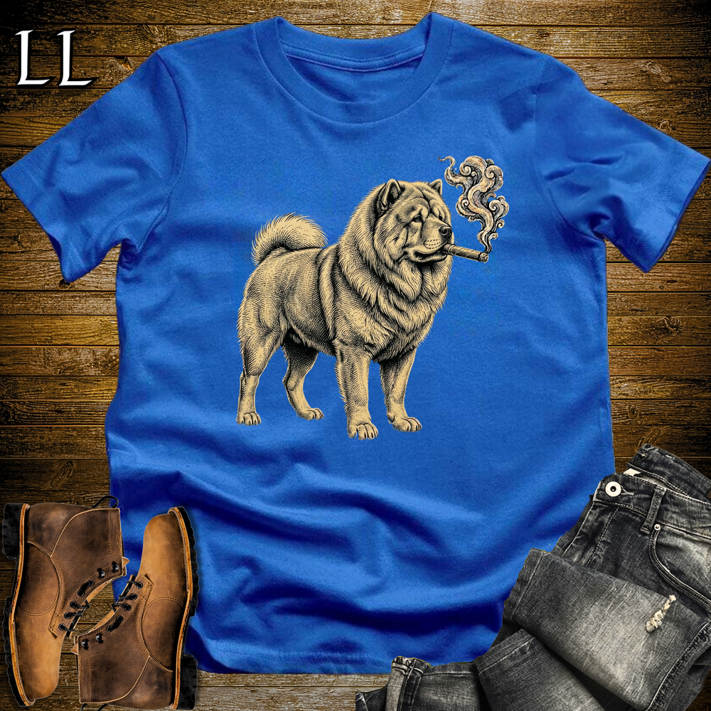 Vintage Cigar Chow Chow Softstyle T Shirt Royal | Dog Lover Tee
