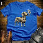 Vintage Cigar Dachshund Softstyle T Shirt Royal Blue | Cigar Dachshund Dog Tee