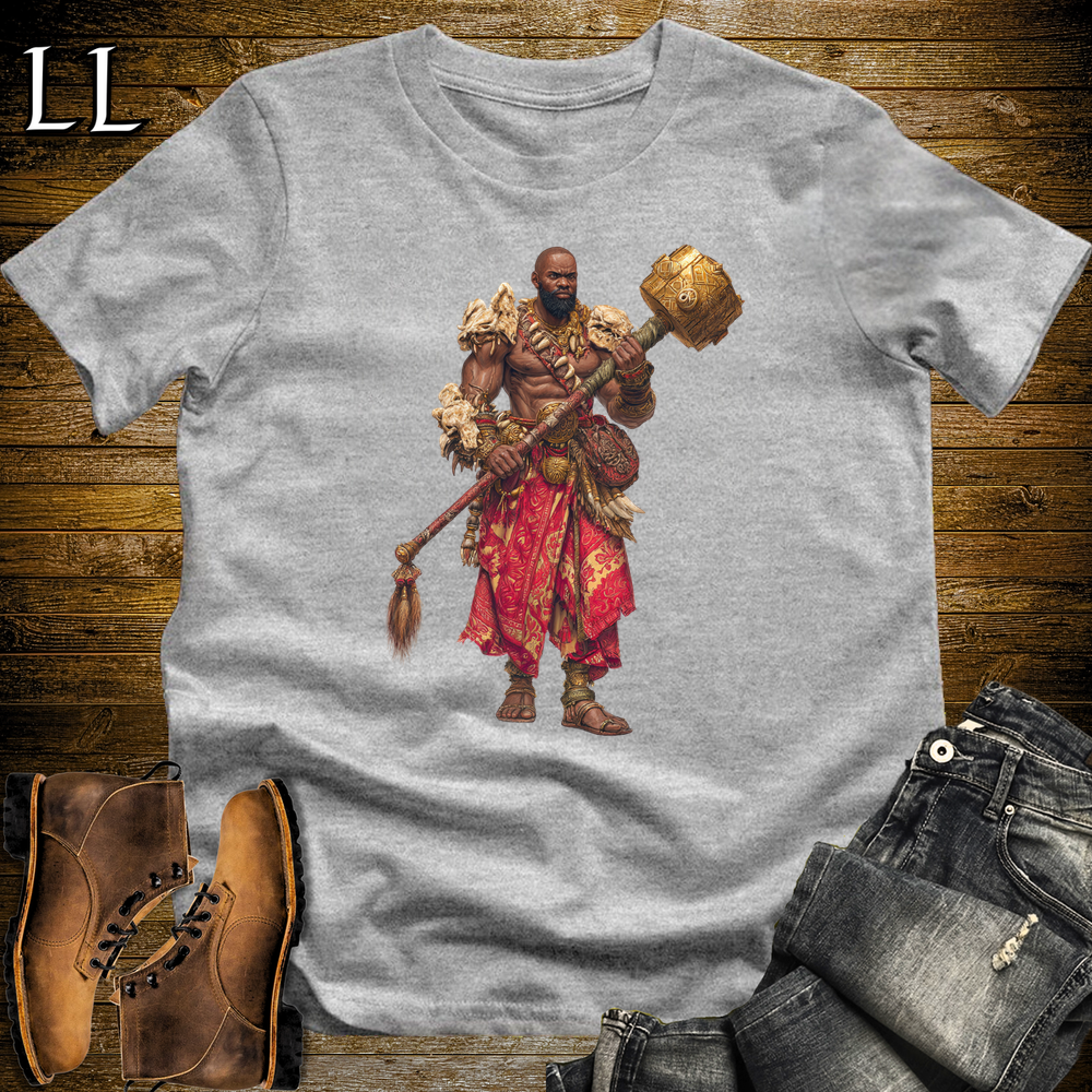 African Gold Mace Warrior King Sport Grey | Royal Tee
