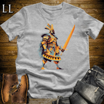 African Golden Swordmaster Sport Grey | Gold Warrior Tee