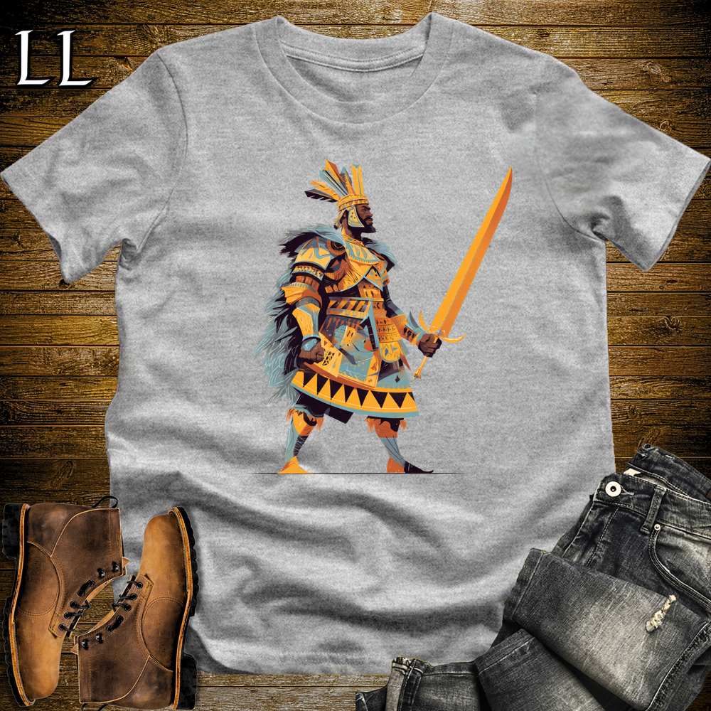African Golden Swordmaster Sport Grey | Gold Warrior Tee