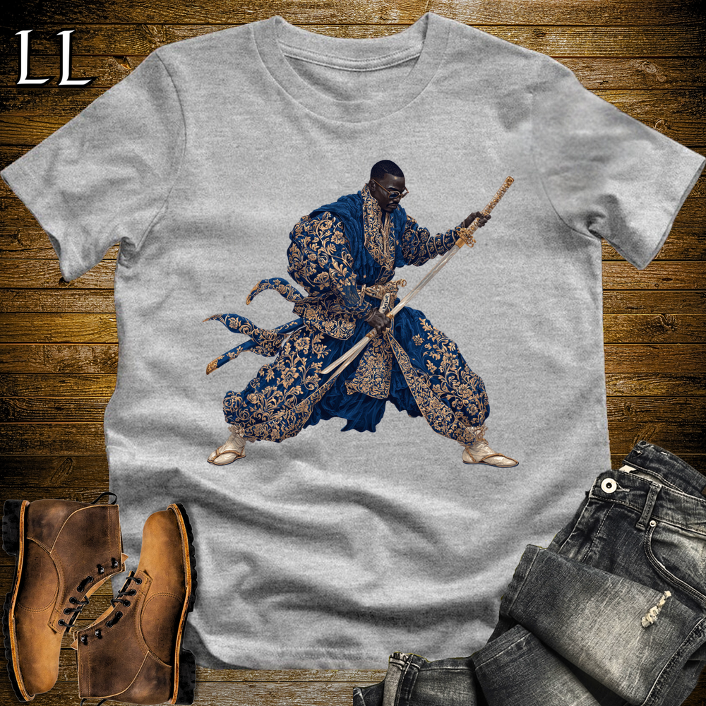 African Royal Gold Samurai King Sport Grey | African Warrior Tee