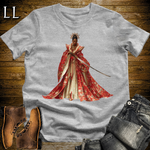 African Red Blossom Samurai Queen Sport Grey | African Warrior Tee