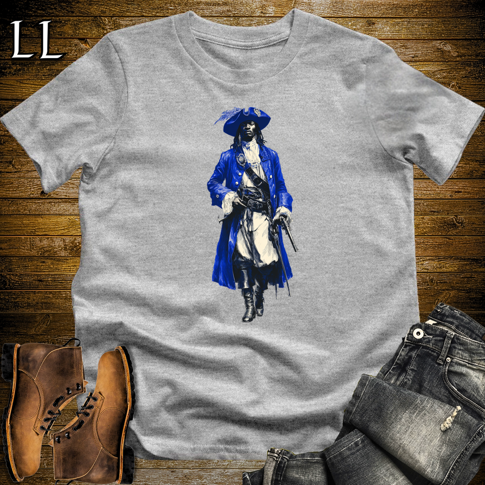 African Blue Pirate King Softstyle Tee Sport Grey | African Warrior Tee