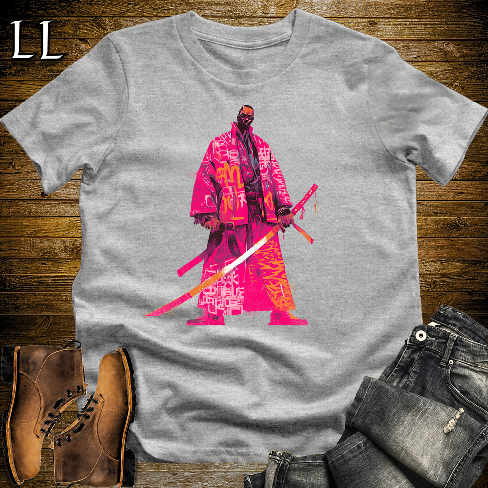 African Pink Street Samurai Sport Grey | African Warrior Tee