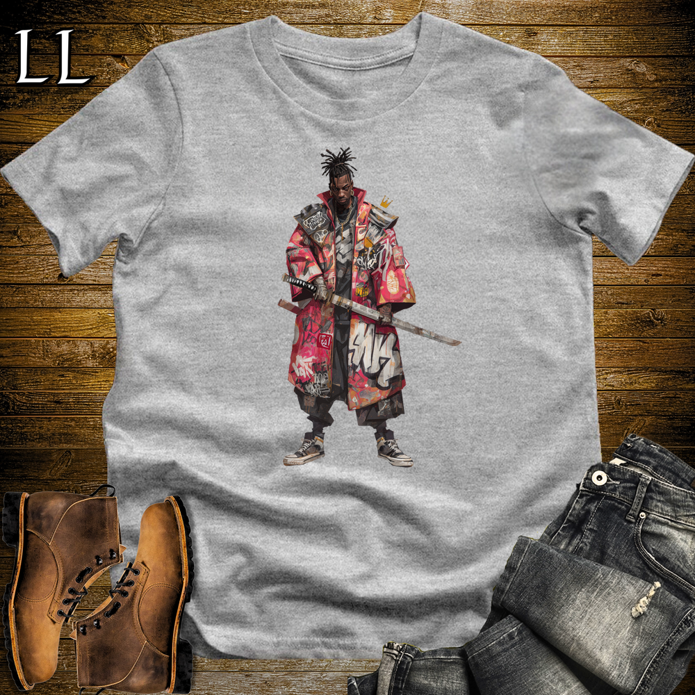 African Red Street Samurai Sport Grey | African Warrior Tee