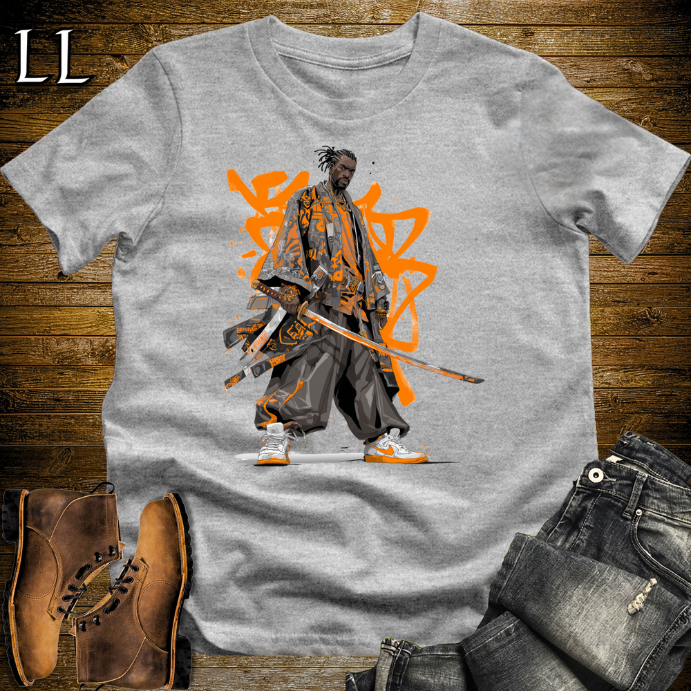 African Orange Street Samurai Sport Grey | African Warrior Tee