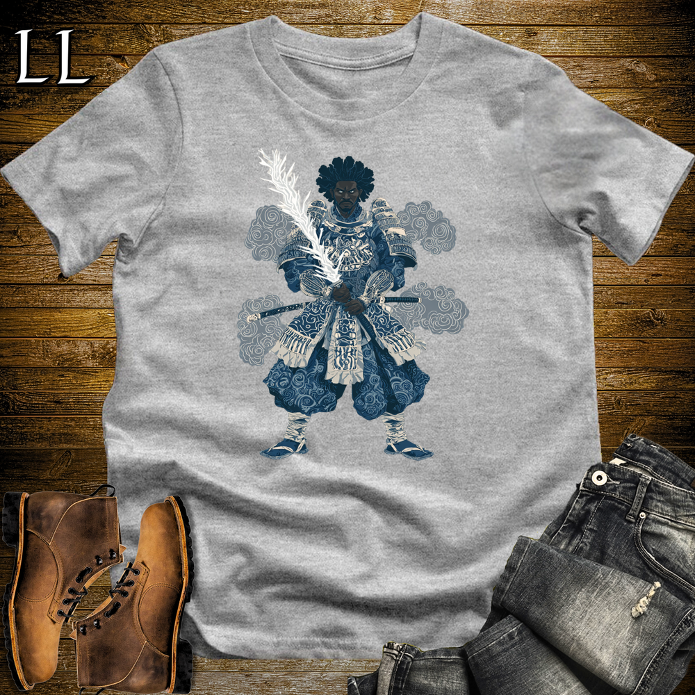 African Lightning Sword Samurai Sport Grey | African Warrior Tee
