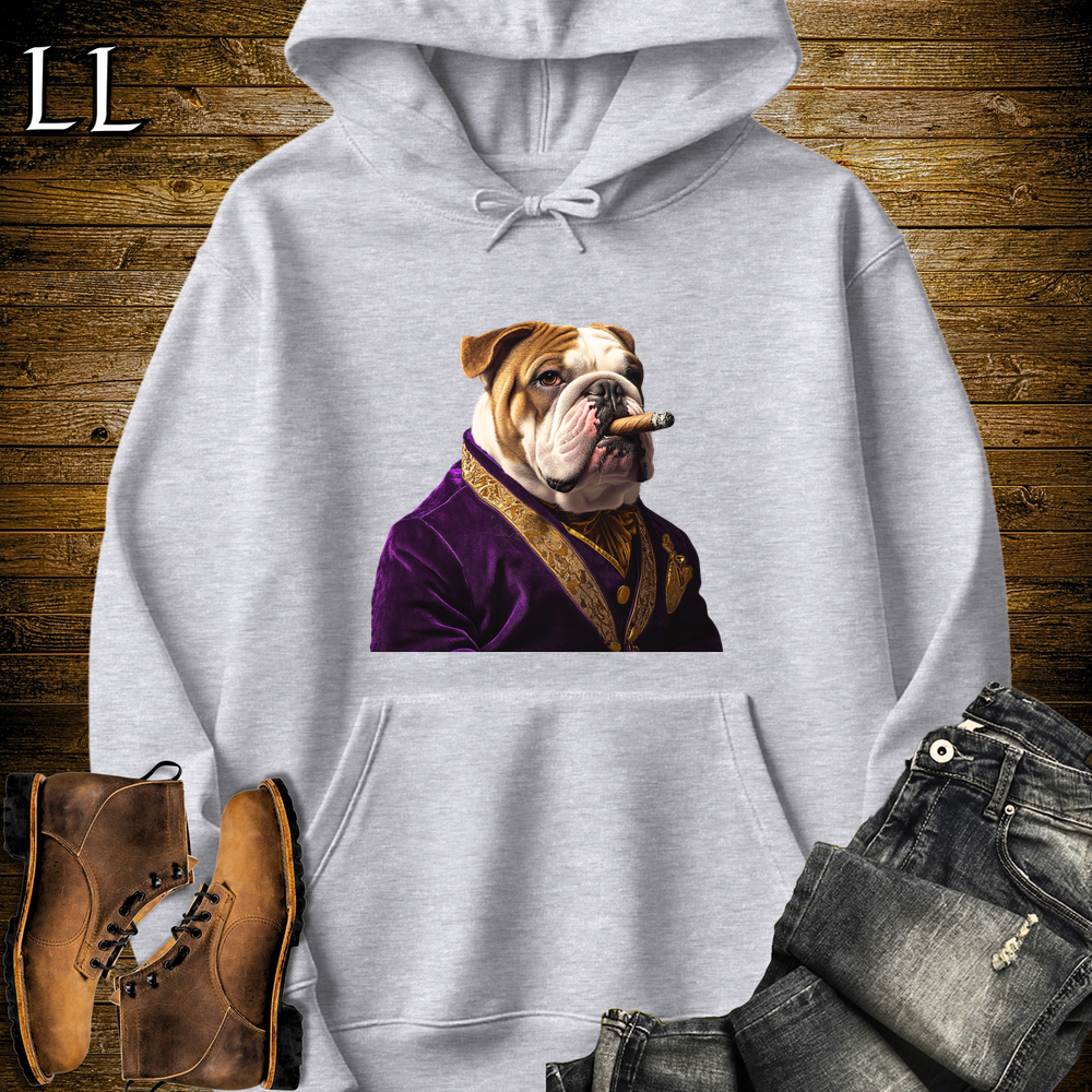 Cigar English Bulldog Hooded Sweatshirt - Sport Grey