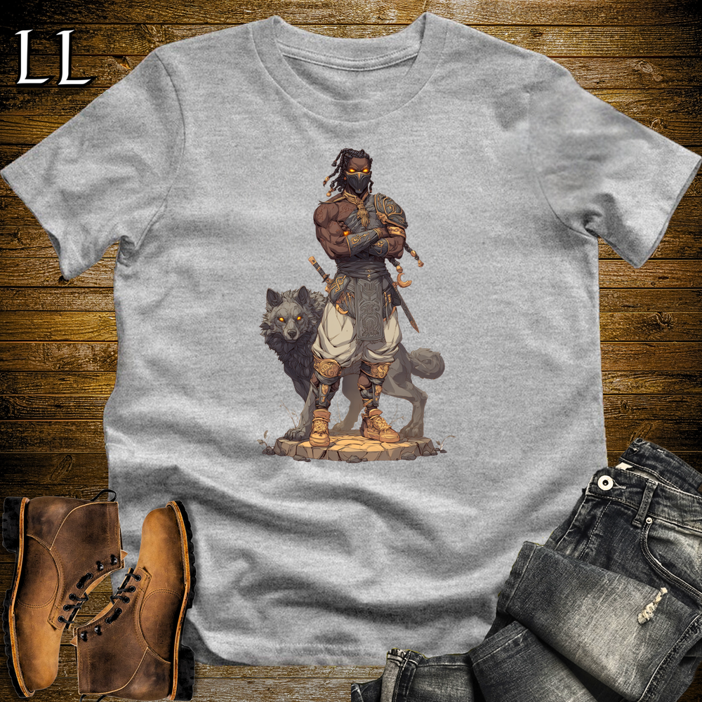African Black Wolf Assassin Softstyle Tee - Sport Grey