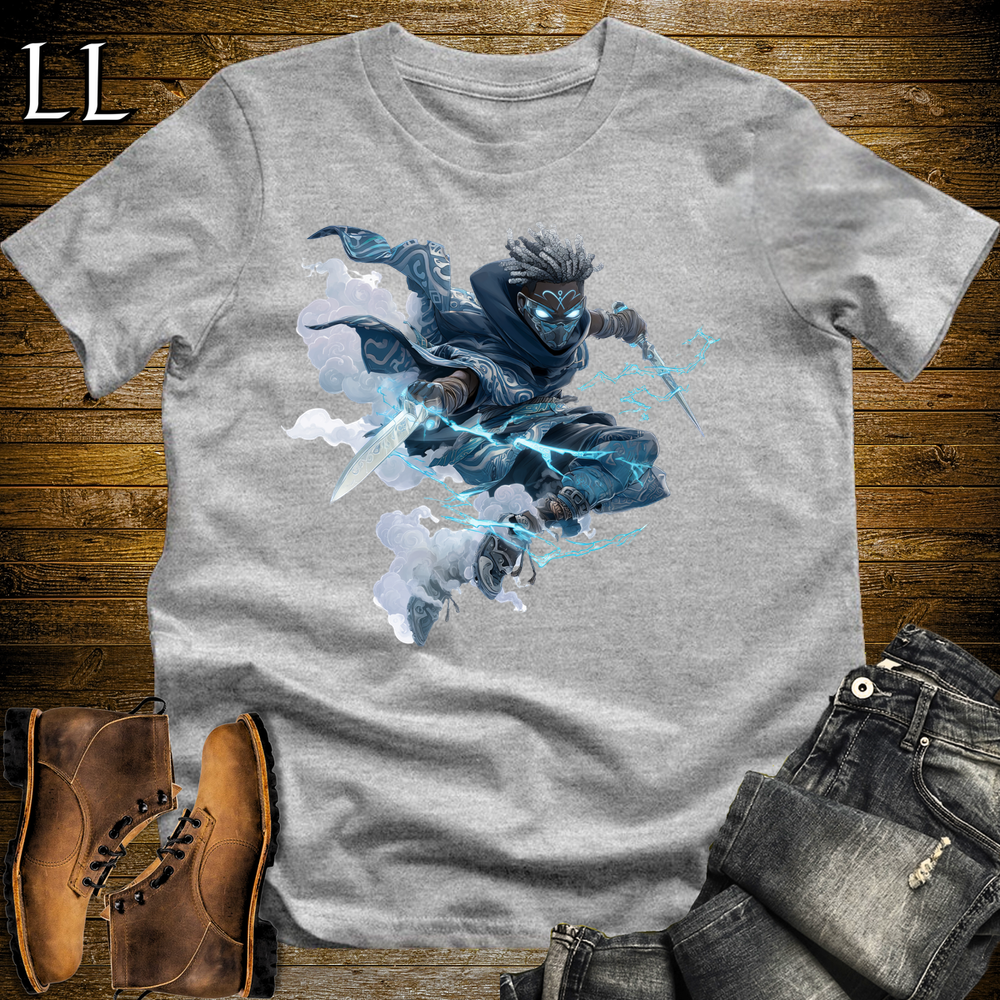 African Lightning Blade Assassin Softstyle Tee Sport Grey | African Warrior Tee