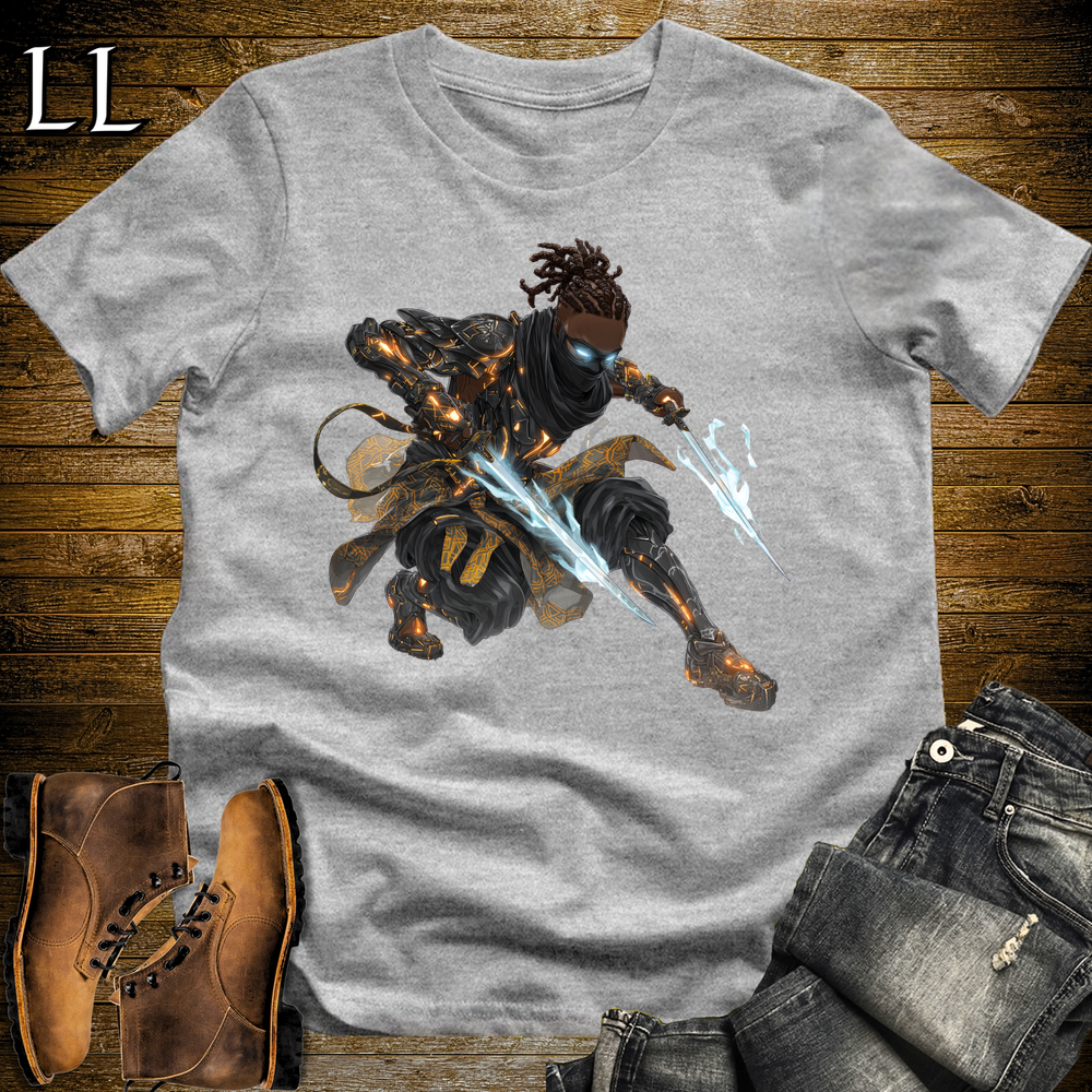 African Obsidian Assassin Softstyle Tee Sport Grey | African Warrior Tee