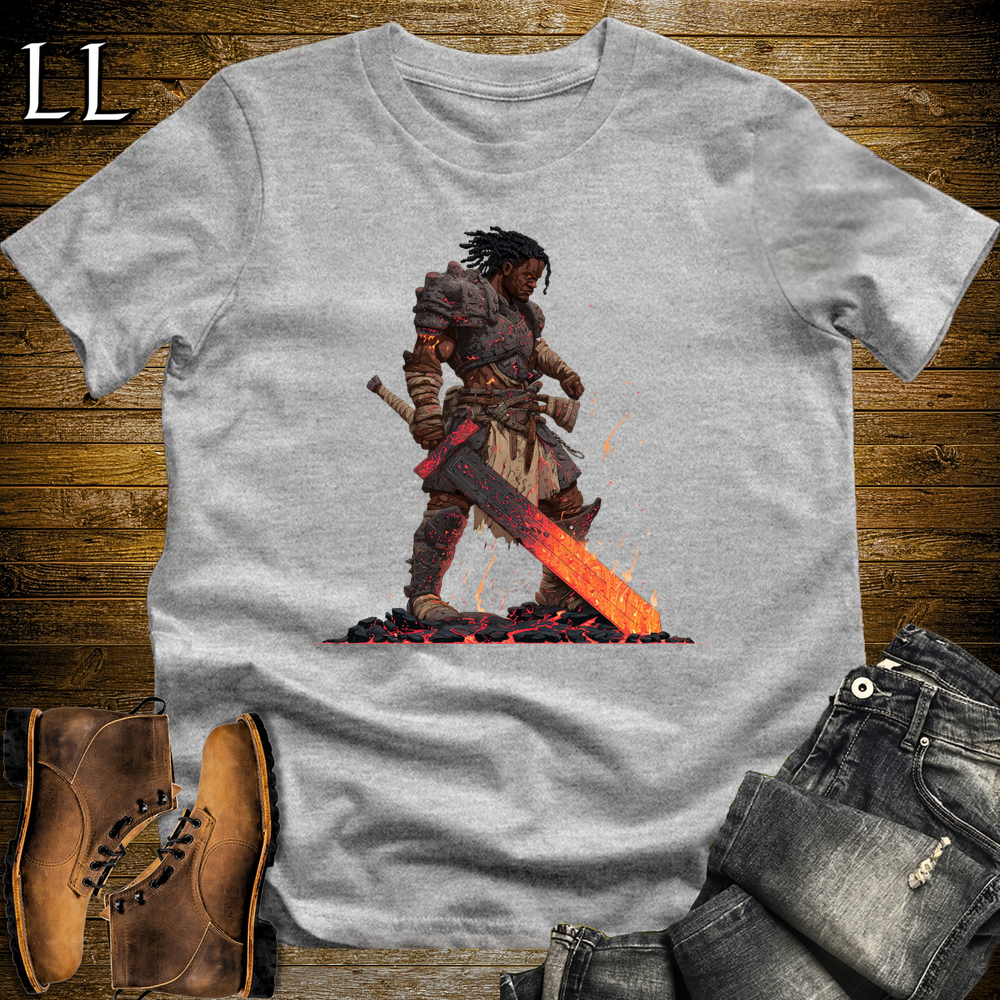 African Fire Barbarian Softstyle Tee Sport Grey | African Warrior Tee