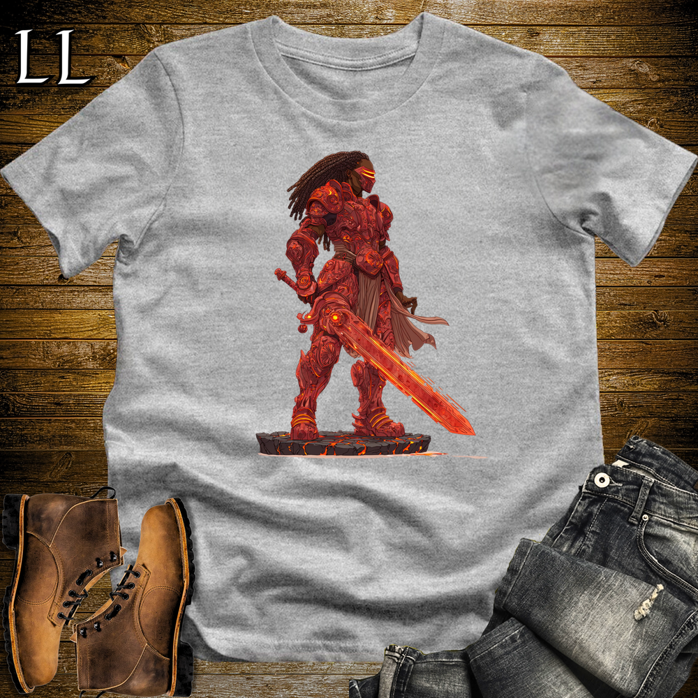 African Lava Sword Warrior Softstyle Tee Sport Grey | African Warrior Tee