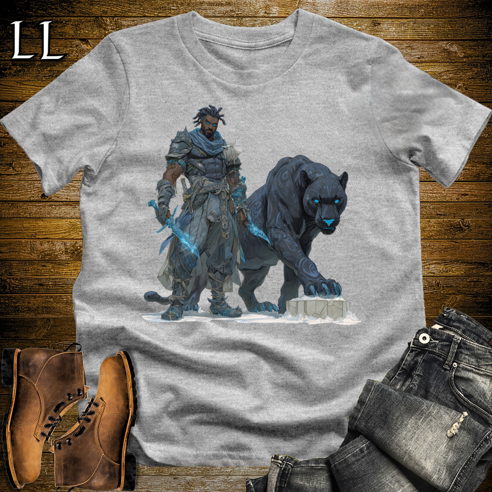 African Runic Black Panther Assassin Softstyle Tee Sport Grey | African Warrior Tee