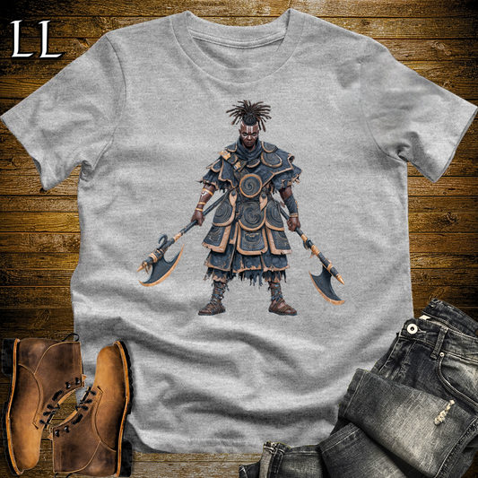 African Blue Dual Axe Warrior Softstyle Tee - Sport Grey