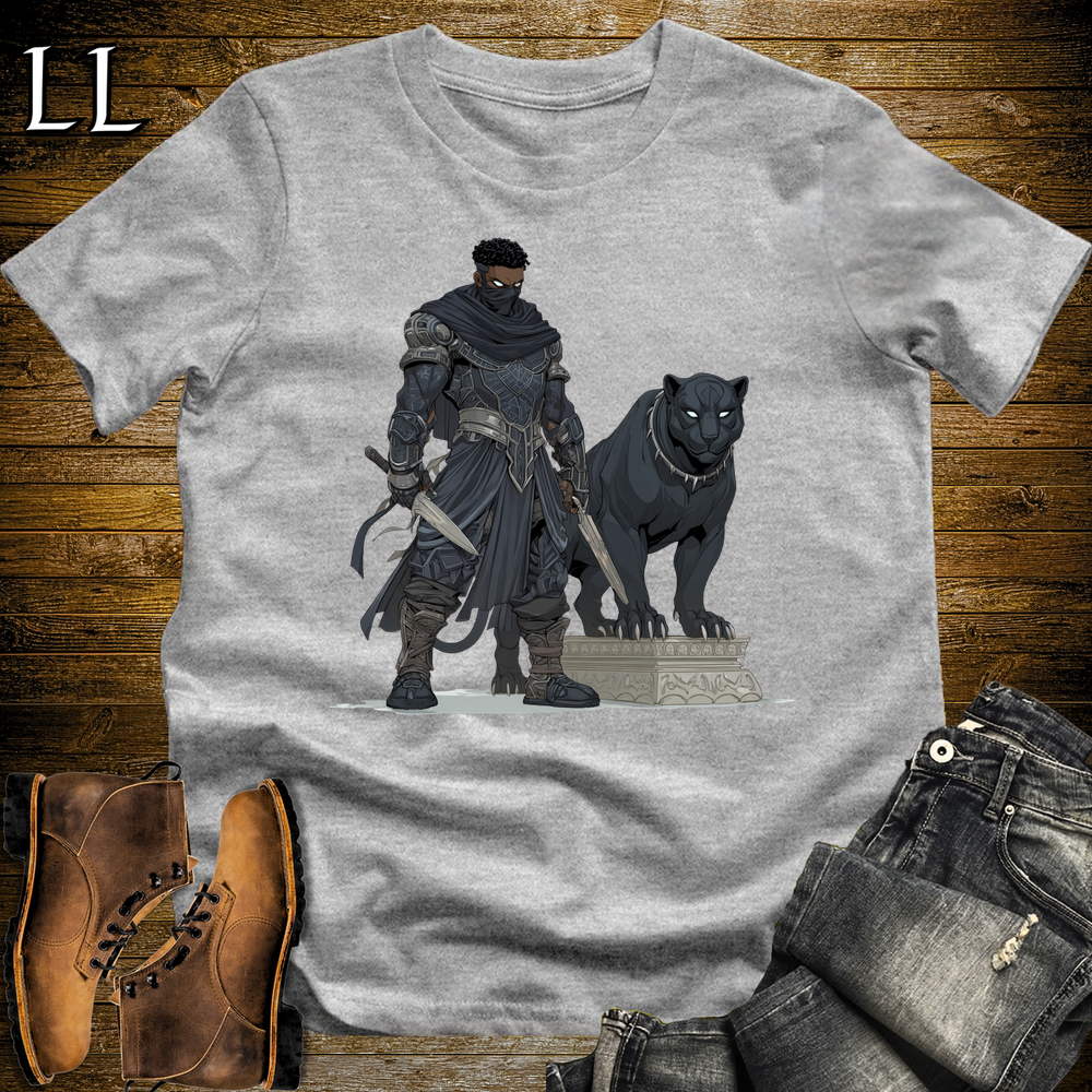 African Black Panther Assassin Softstyle Tee Sport Grey | African Warrior Tee