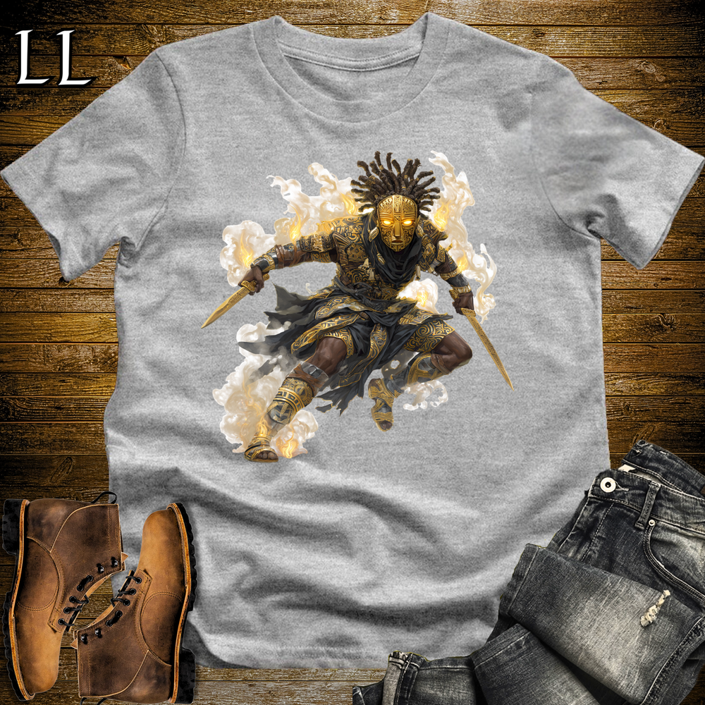 African Tribal Mask Assassin Softstyle Tee Sport Grey | African Warrior Tee