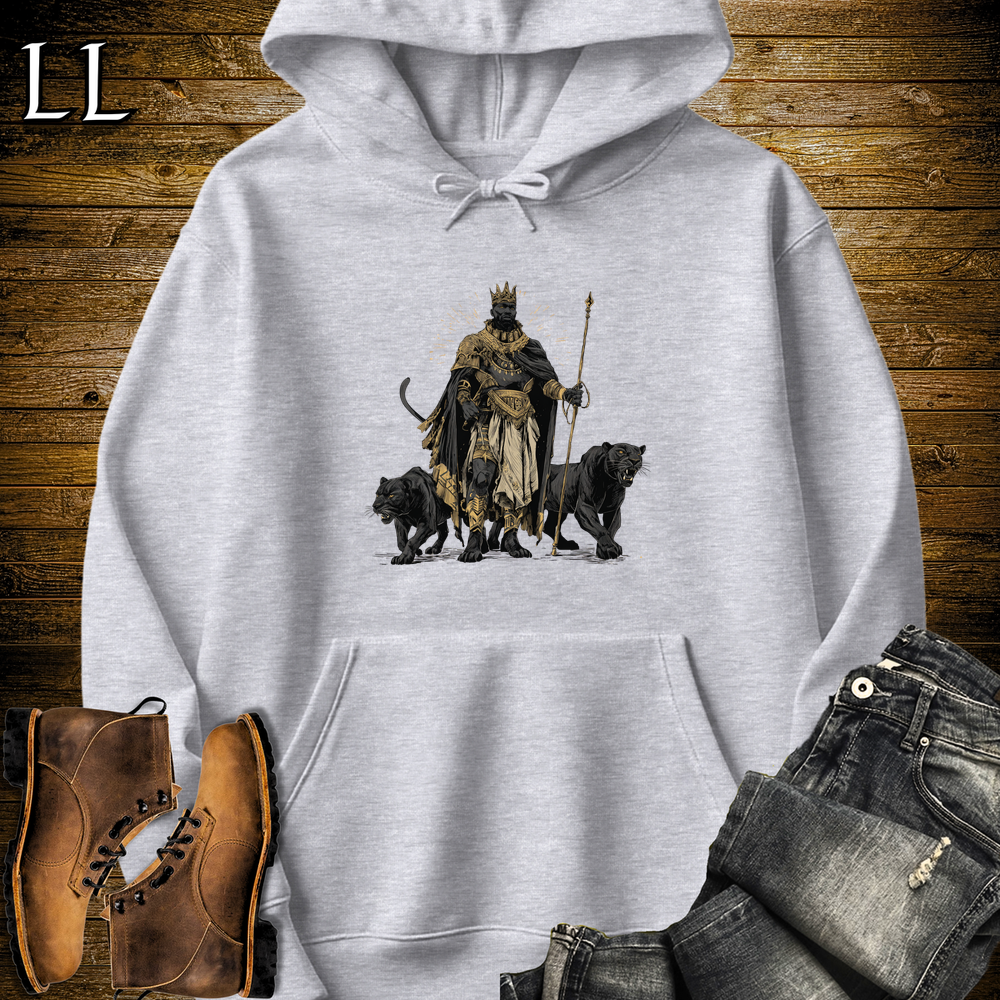 African Black Panther King Hooded Sweatshirt - Sport Grey