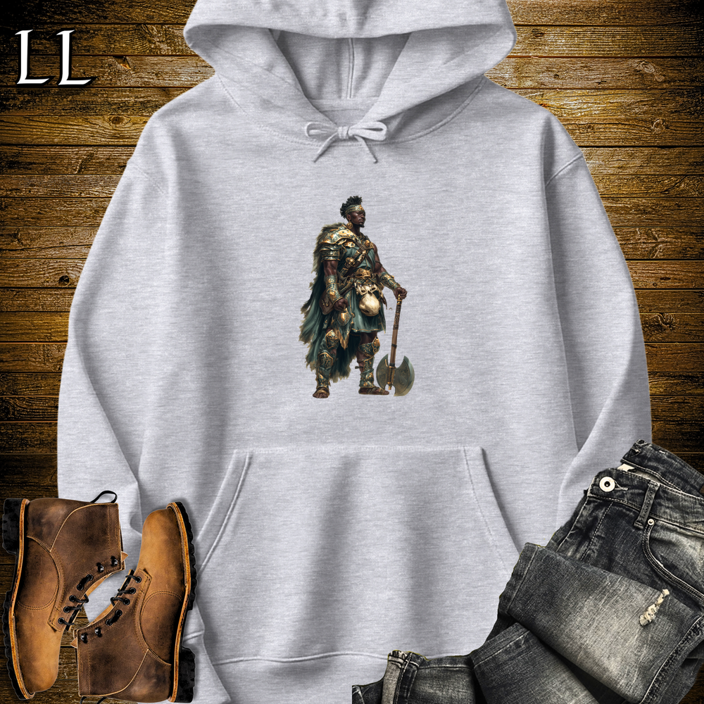 African Axe Warrior King Hooded Sweatshirt - Sport Grey
