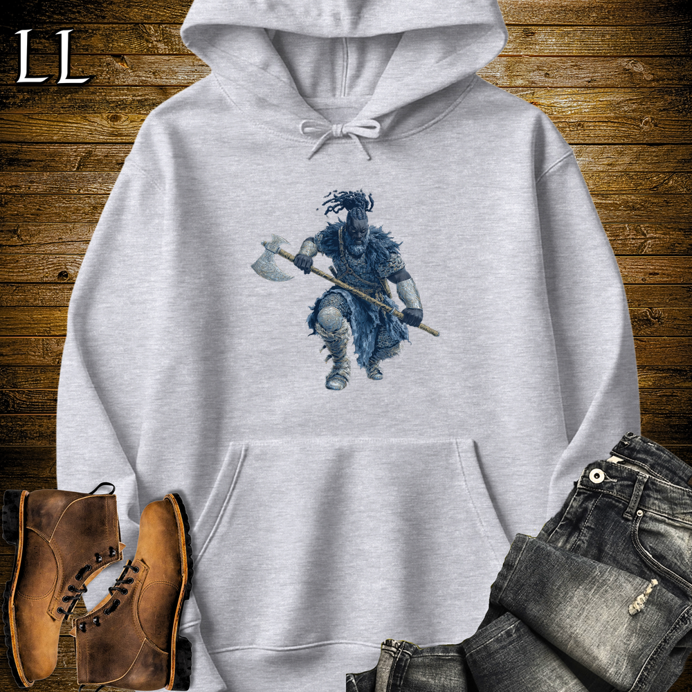 African Blue Viking King Hooded Sweatshirt - Sport Grey