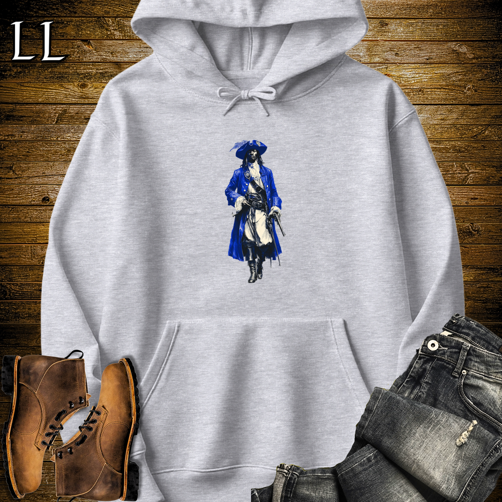 African Blue Pirate King Hooded Sweatshirt - Sport Grey