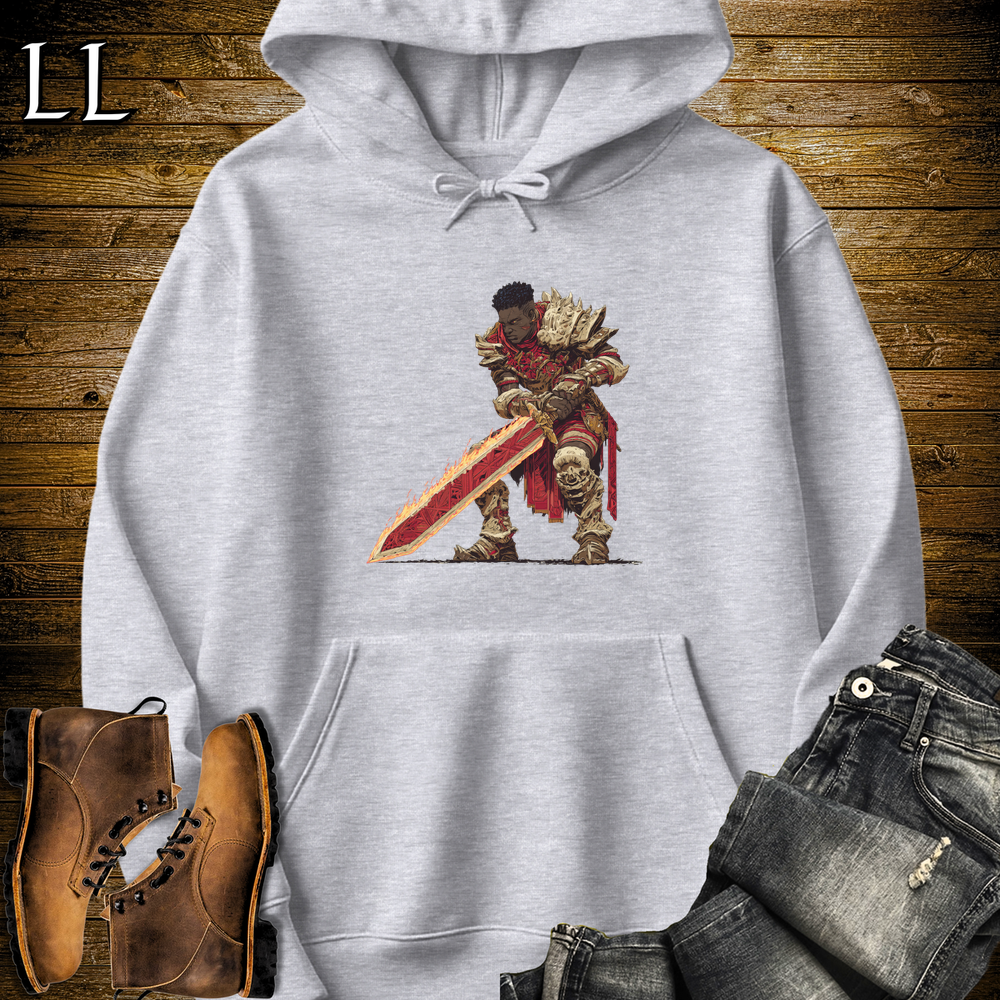African Flamesword King Hooded Sweatshirt - Sport Grey