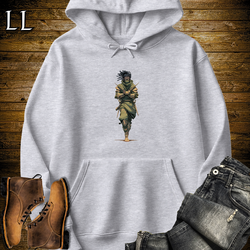 African Desert Assassin Hooded Sweatshirt Sport Grey | African Warrior Hoodie