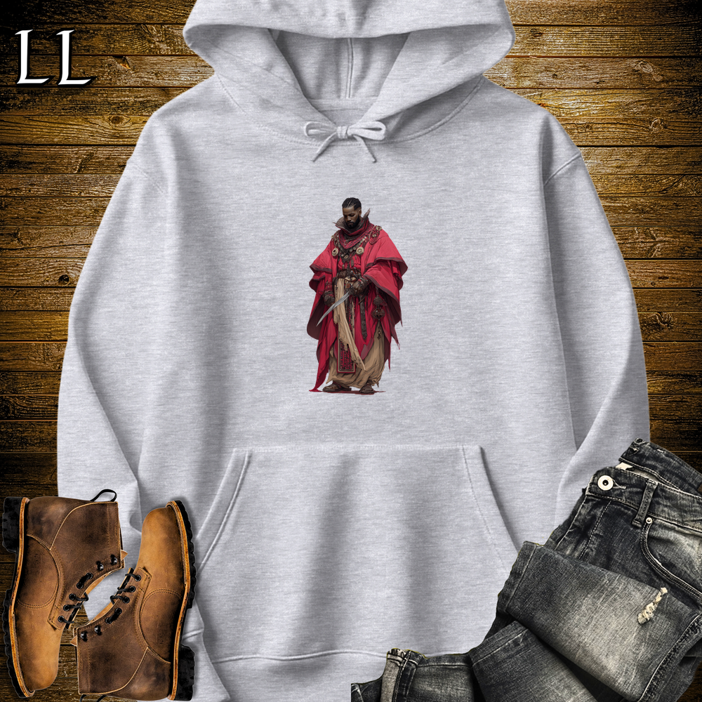 African Red Cloak Assassin Hooded Sweatshirt Sport Grey | African Warrior Hoodie