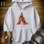 African Red Blossom Samurai Queen Sport Grey | African Warrior Hoodie
