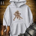 African Tribal Sword King Hooded Sweatshirt Sport Grey | Sword Master
