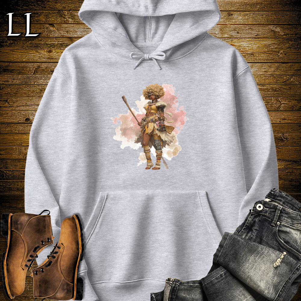 African Tribal Queen Hooded Sweatshirt Sport Grey | Warrior Queen