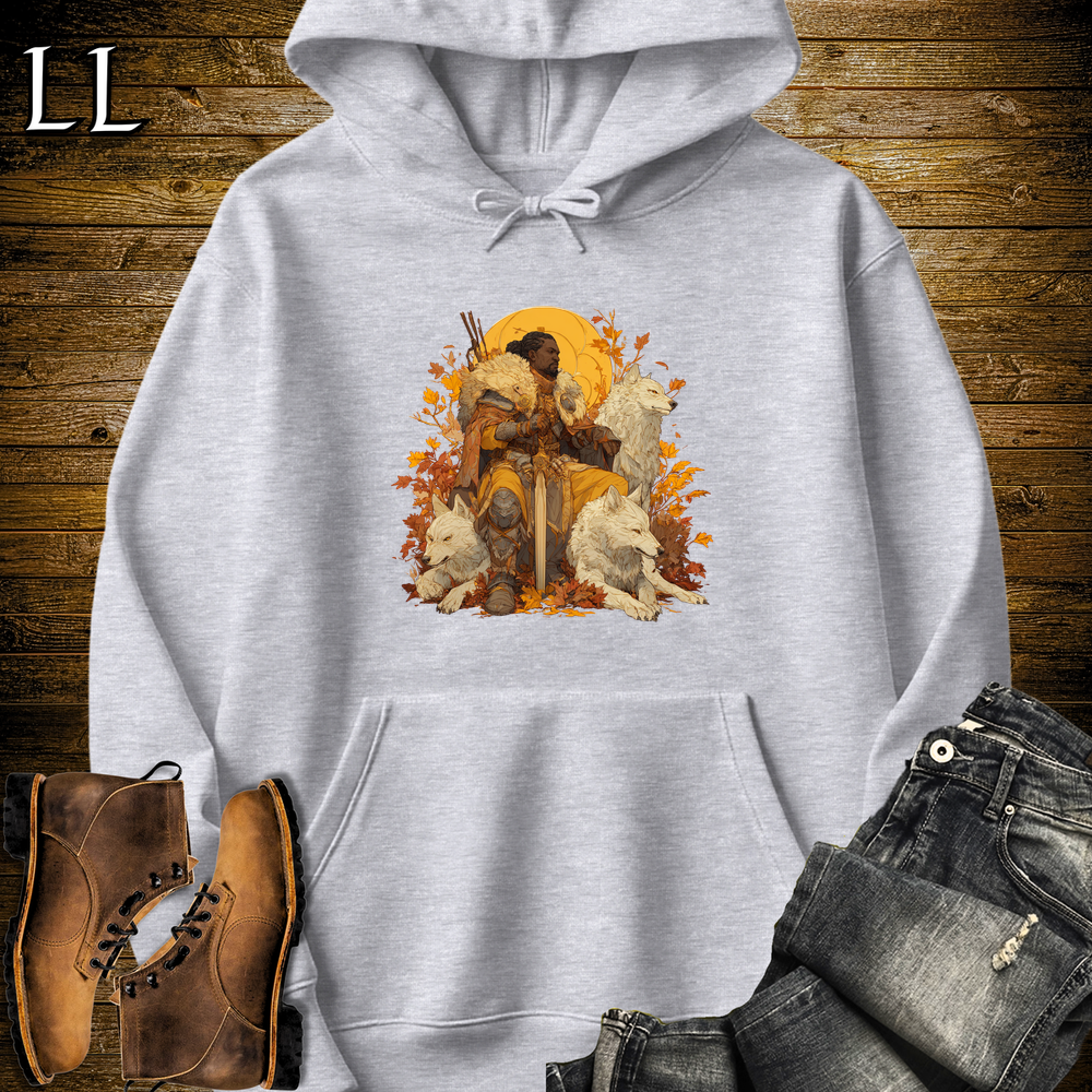 African Wolf Warrior Hooded Sweatshirt - Sport Grey