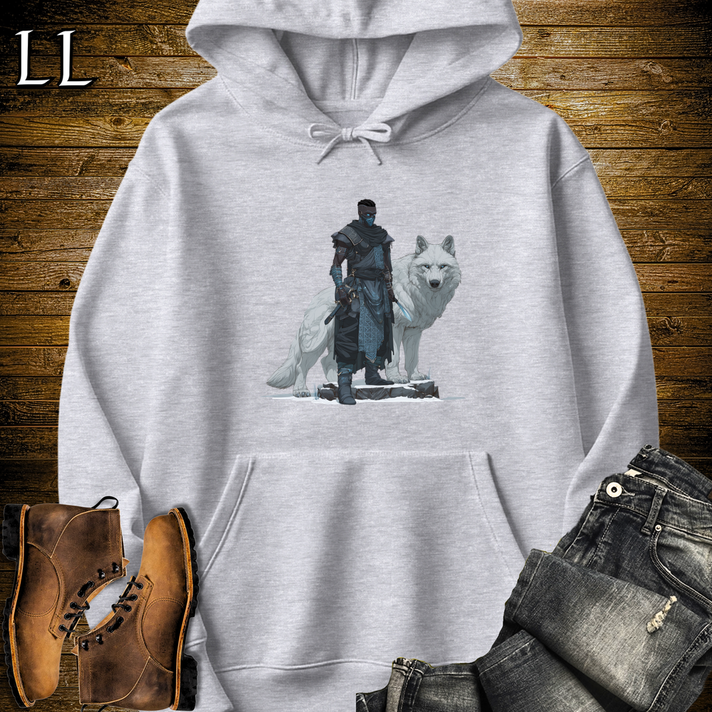 African White Wolf Assassin Hooded Sweatshirt - Sport Grey