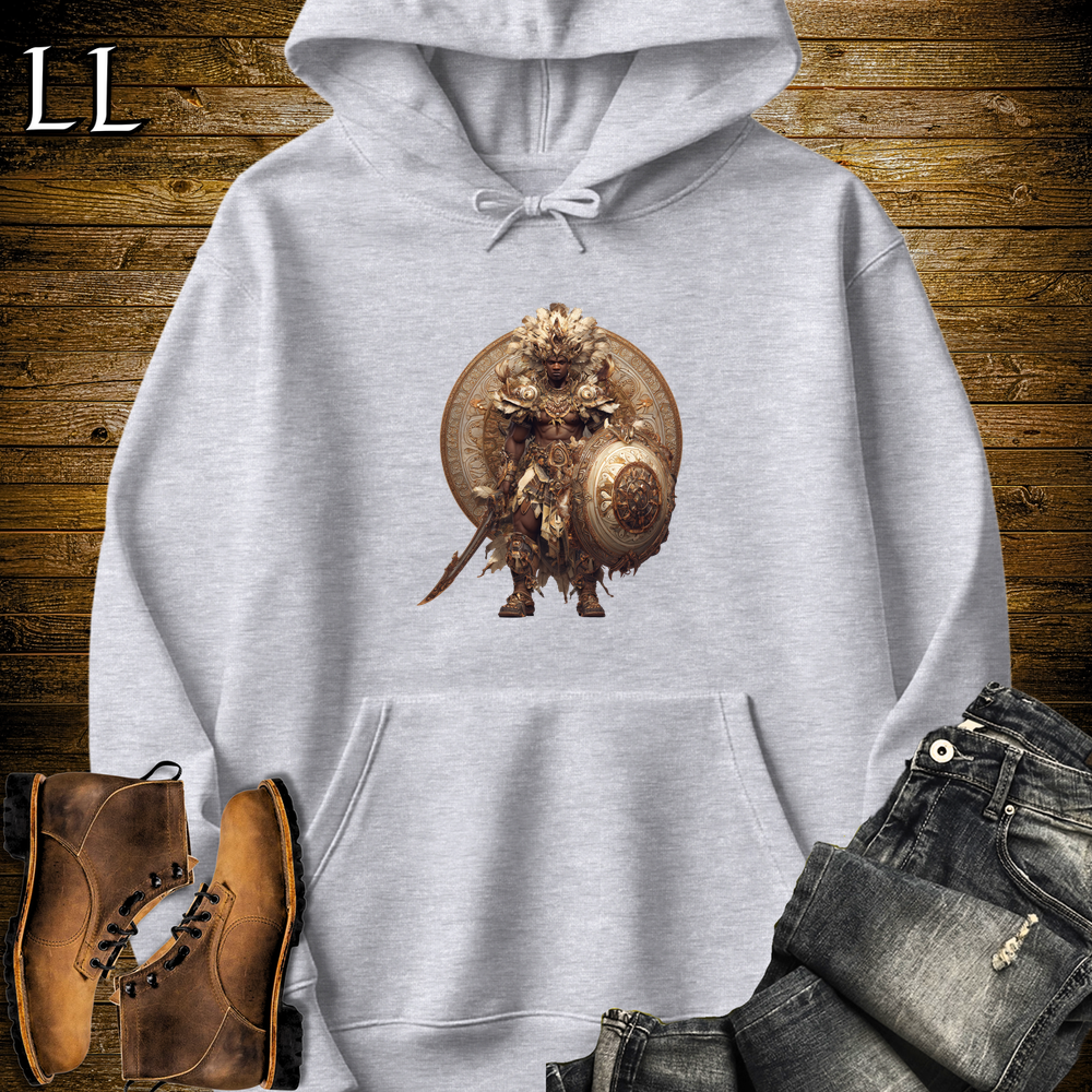 African Warrior King Hooded Sweatshirt Sport Grey | King Warrior
