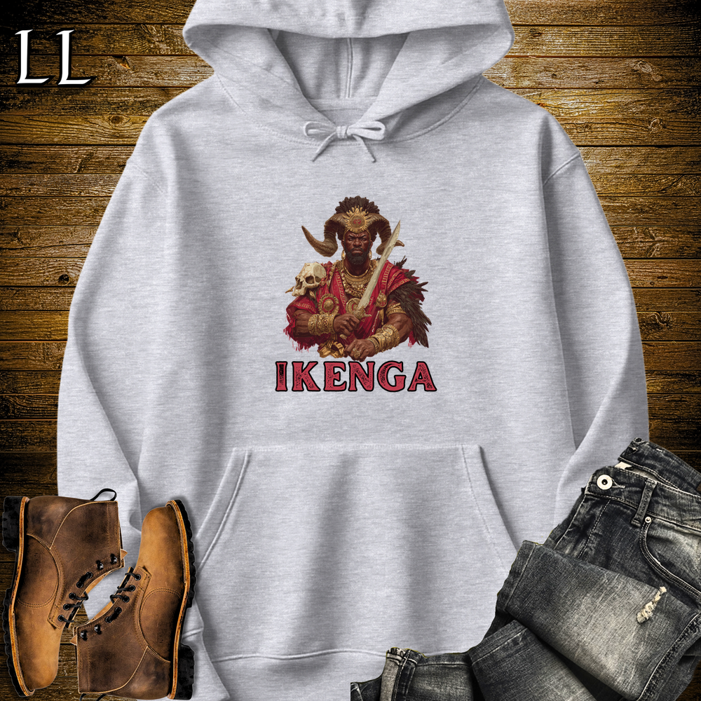 Ikenga African God Hooded Sweatshirt Sport Grey | African God Spiritual Hoodie