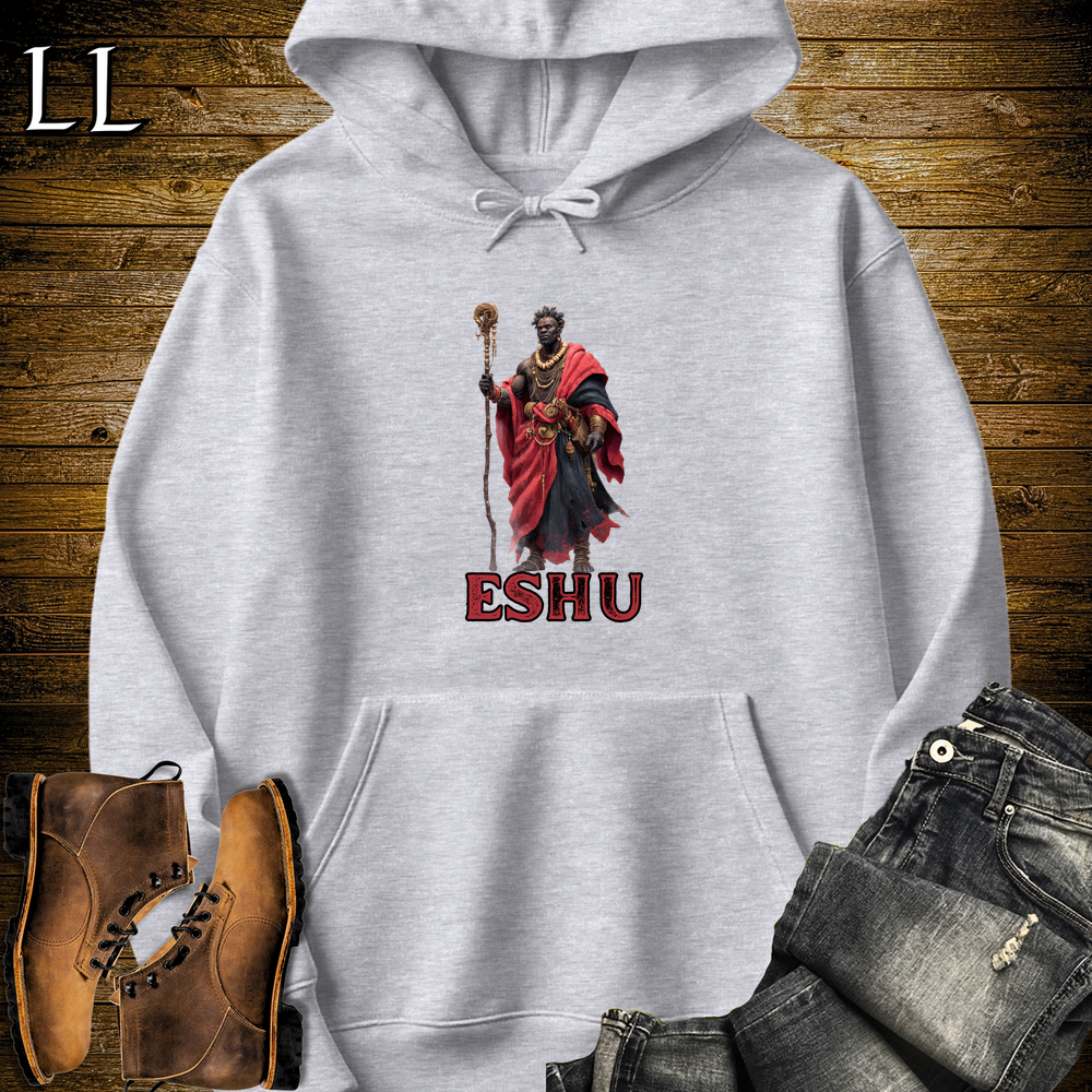 Eshu African God Hooded Sweatshirt - Sport Grey