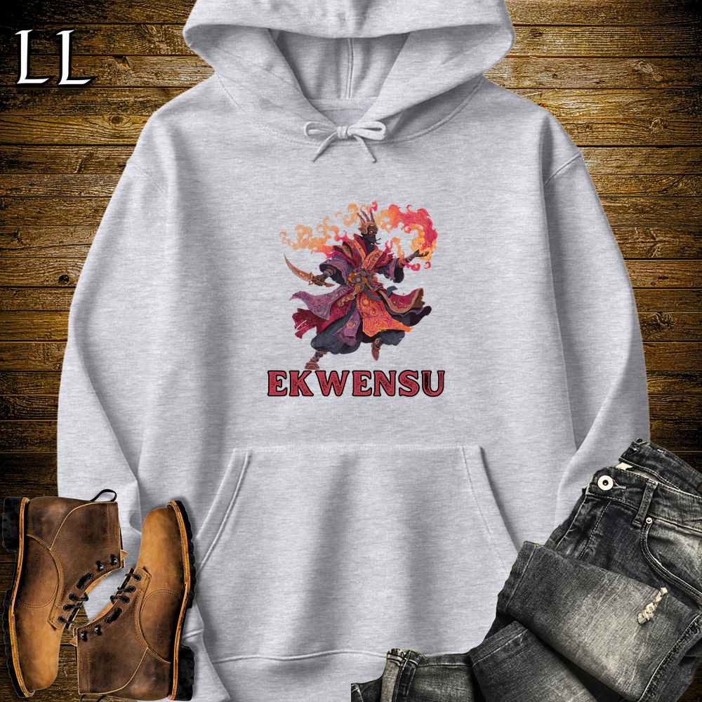 Ekwensu African God Hooded Sweatshirt Sport Grey | Lightning Spirit Hoodie