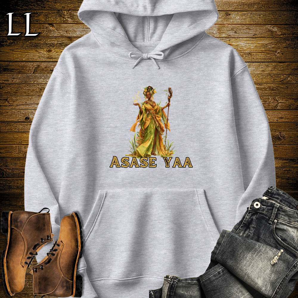 Asase Yaa African Goddess Hooded Sweatshirt - Sport Grey