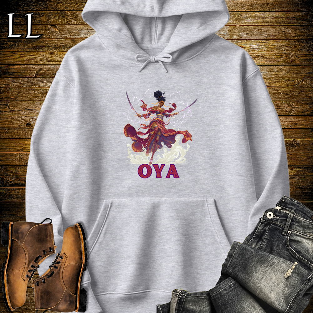 Oya African Goddess Hooded Sweatshirt - Sport Grey