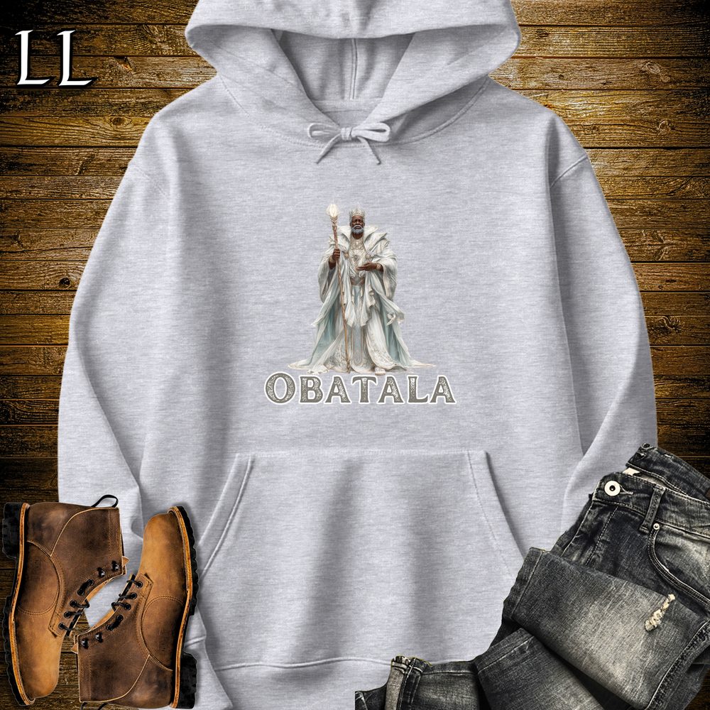 Obatala African God Hooded Sweatshirt - Sport Grey