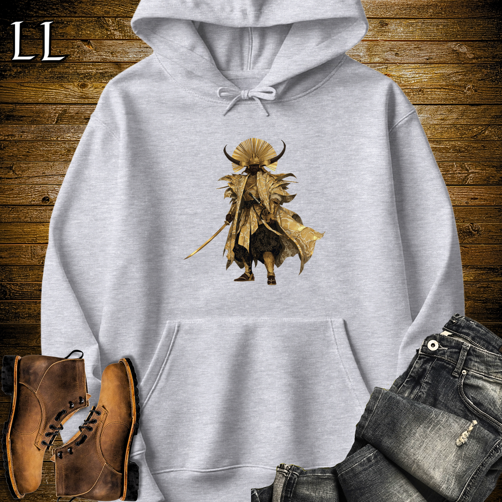 African Golden Samurai King Sport Grey | African Warrior Hoodie