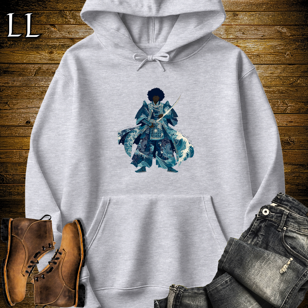 African Crashing Wave Samurai Sport Grey | African Warrior Hoodie