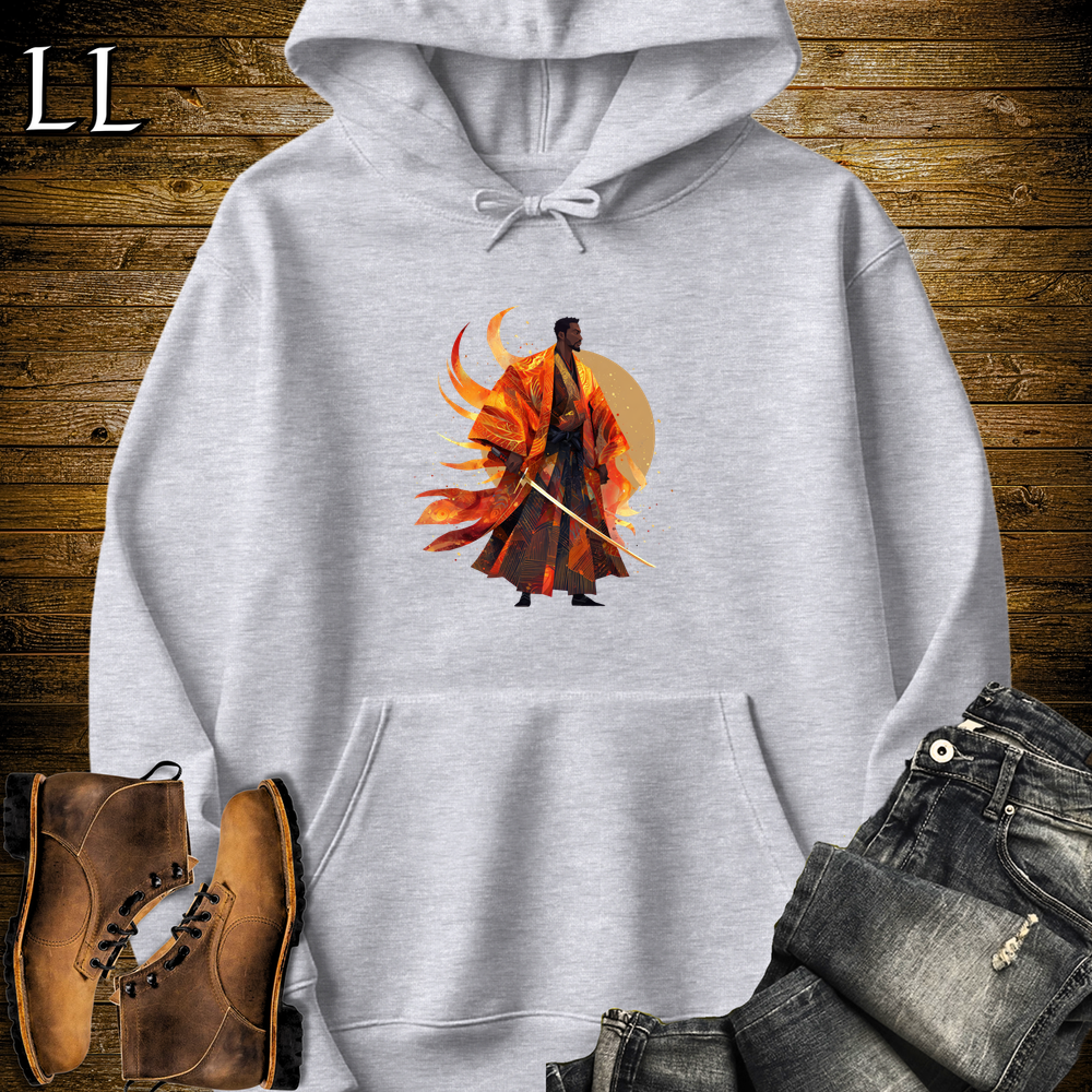 African Flame Samurai Hooded Sweatshirt - Sport Grey