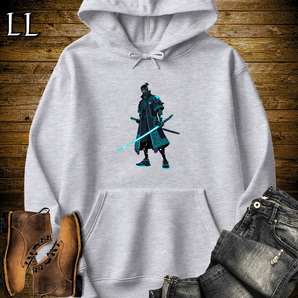 African Ai Samurai Hooded Sweatshirt - Sport Grey