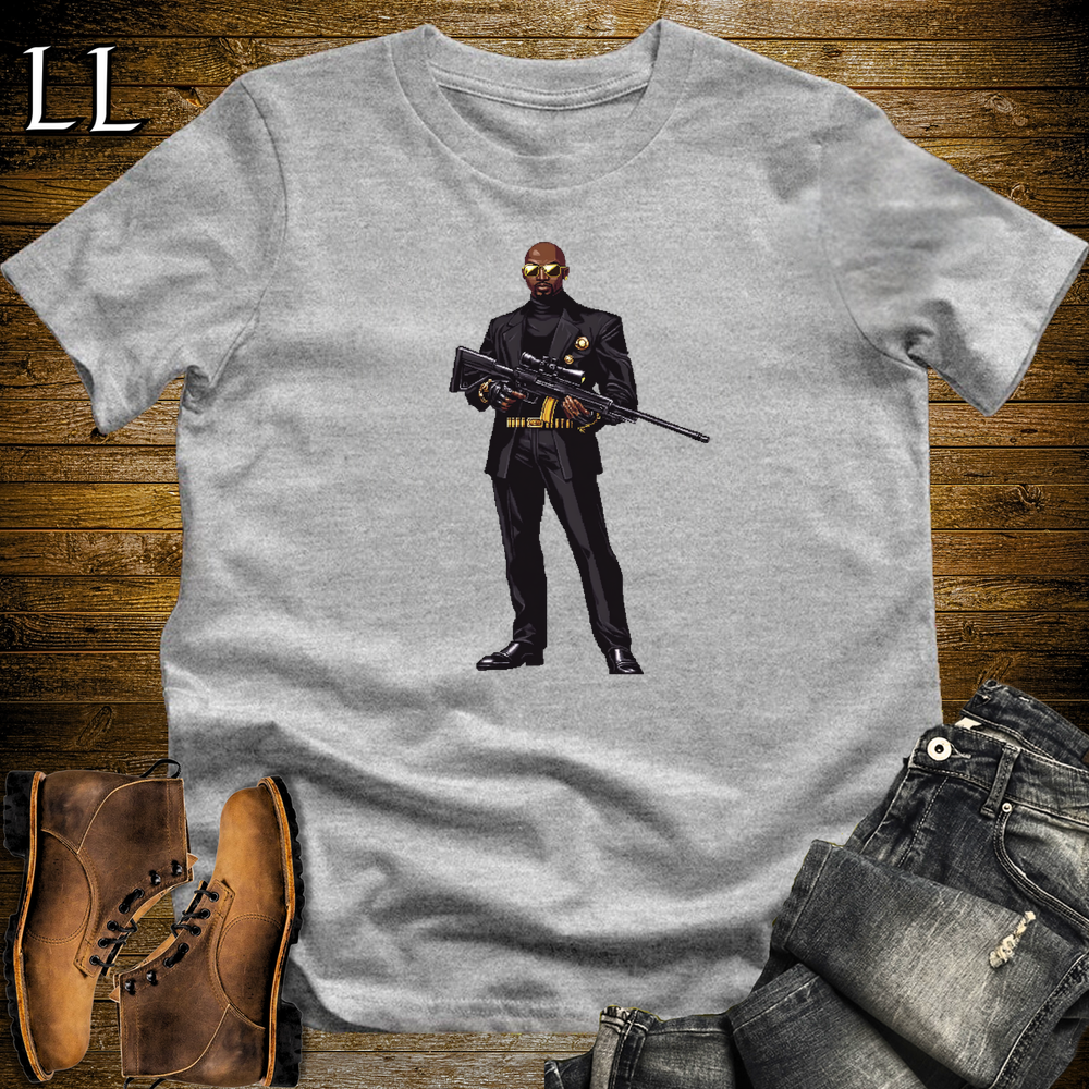 African 16 Bit Hitman Sniper Sport Grey | African Warrior Tee