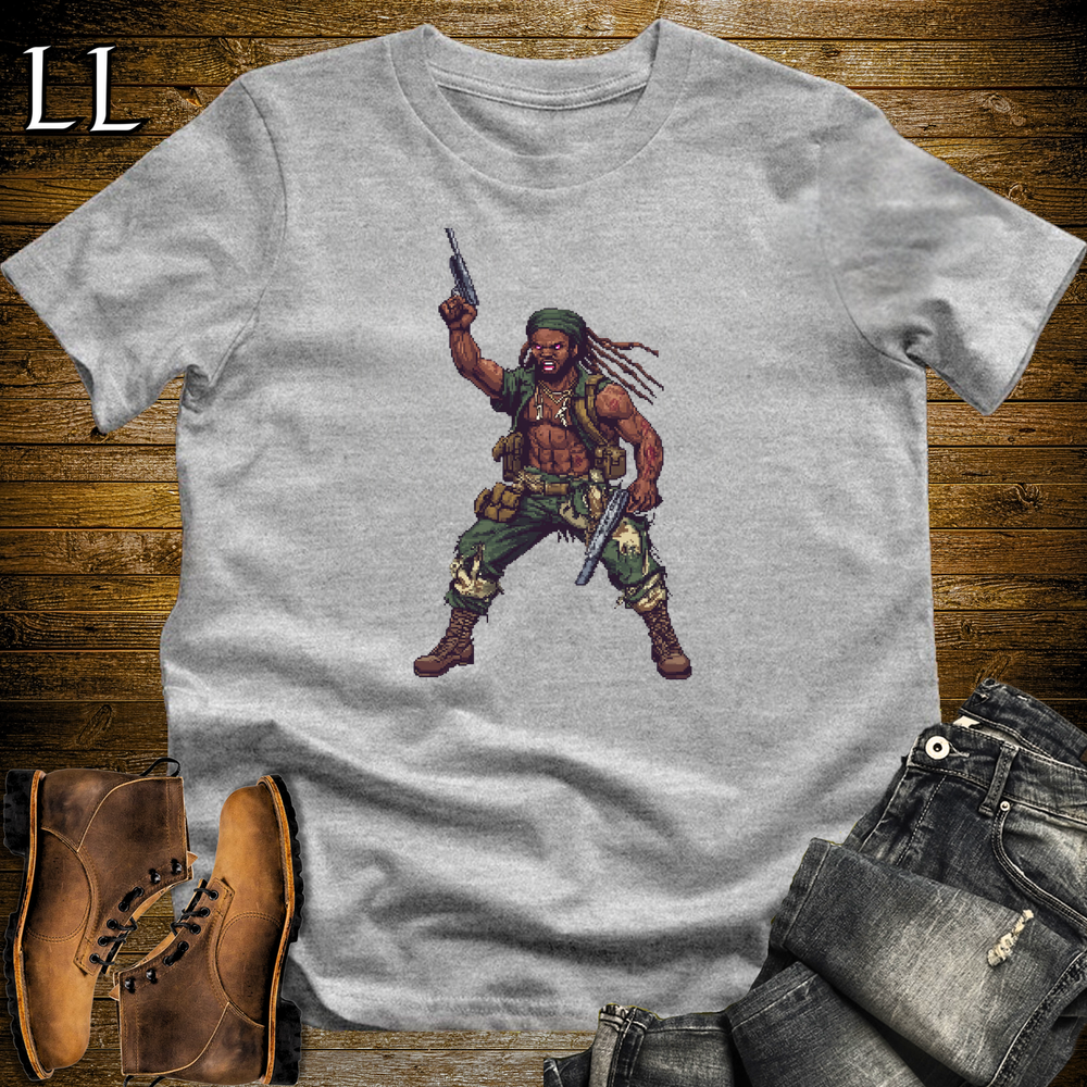 African 16 Bit Guerilla Soldier Sport Grey | African Tee
